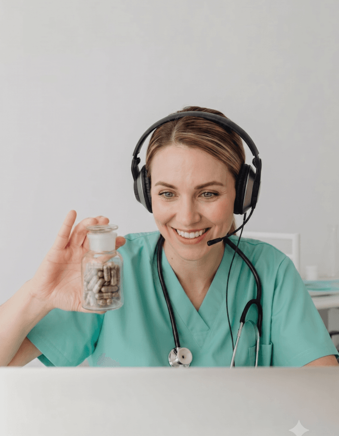 A MedVita care team member on a support call